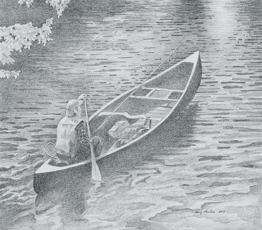 Paddling Drawing by Harry Moulton
