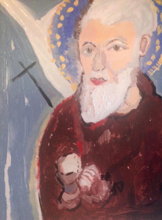 Padre Pio Painting by Judith Desrosiers