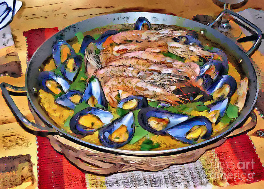 Paella Photograph - Shrimp and Mussel Paella by Dee Flouton