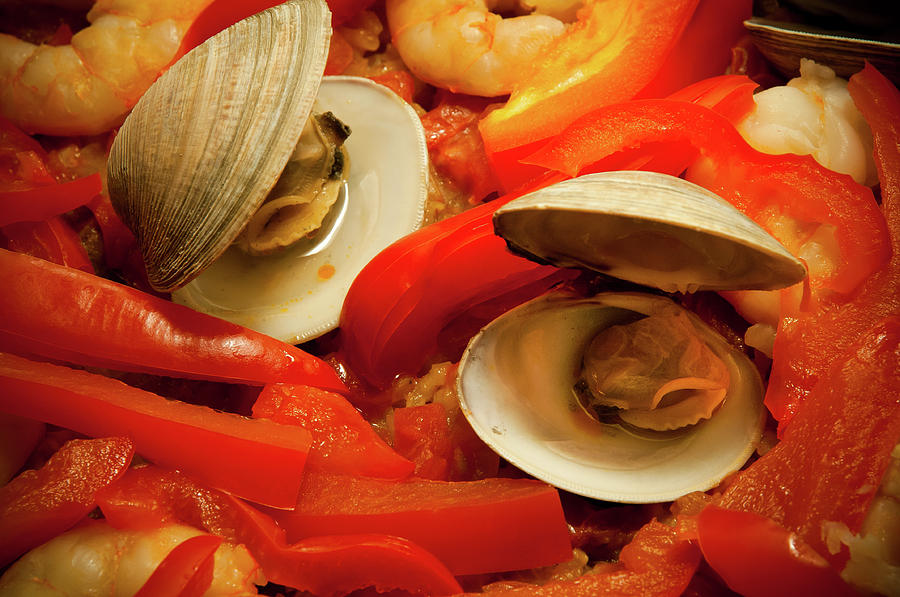 Paella, Detail, Rustic Home Cooking Photograph by James Oppenheim