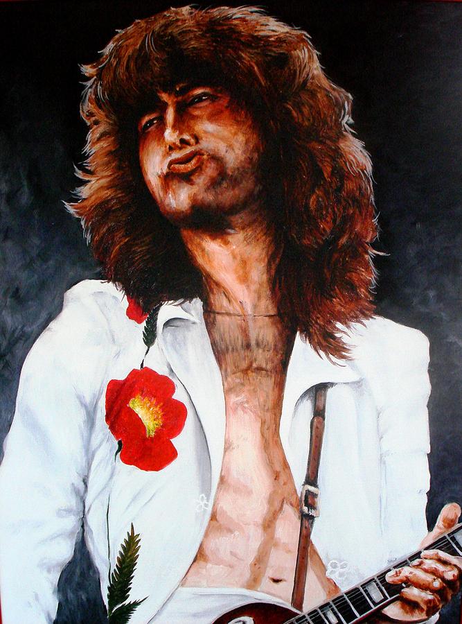 Jimmy Page Painting - Page with Poppy by Richard Klingbeil