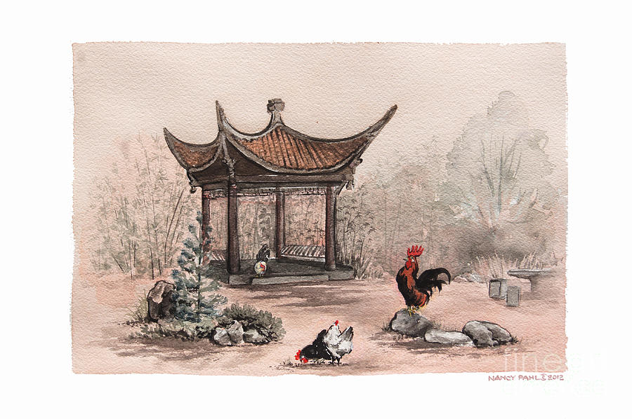 chinese pagoda painting