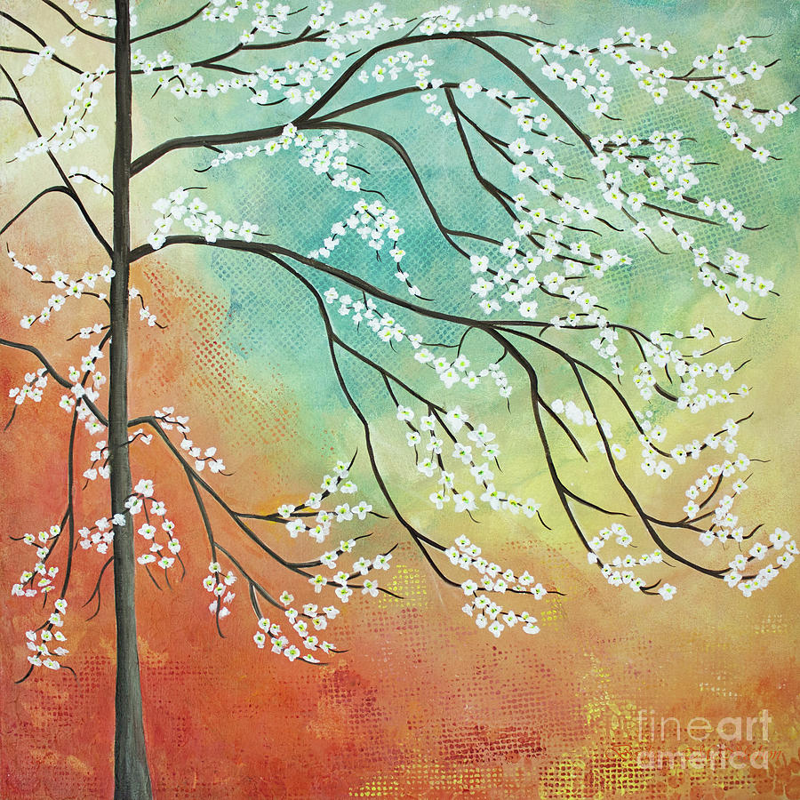 Flowering Dogwood Blossom Joy Painting by Barbara McMahon