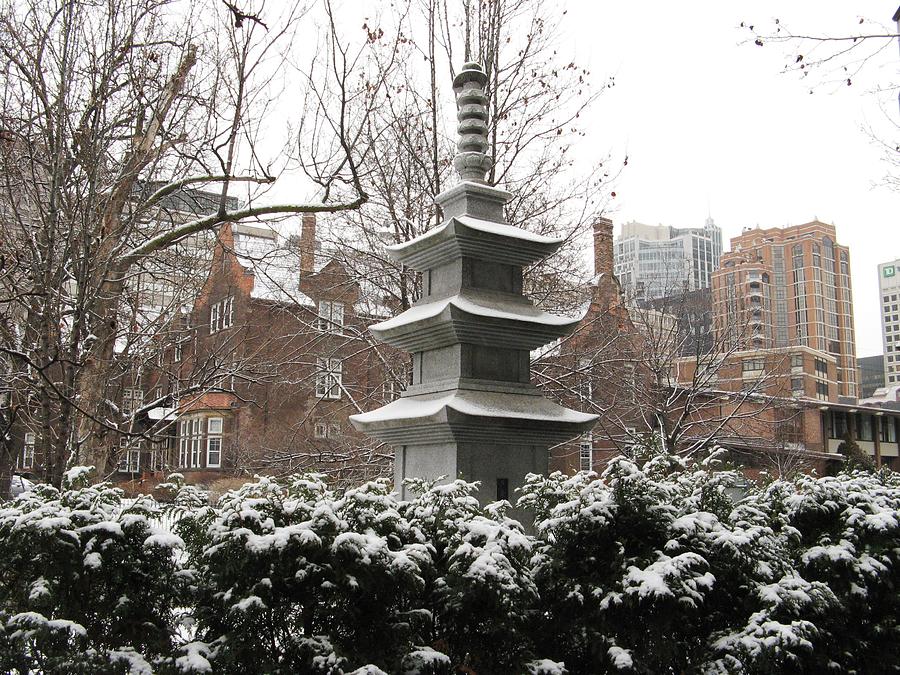 Pagoda With Snow Photograph by Alfred Ng