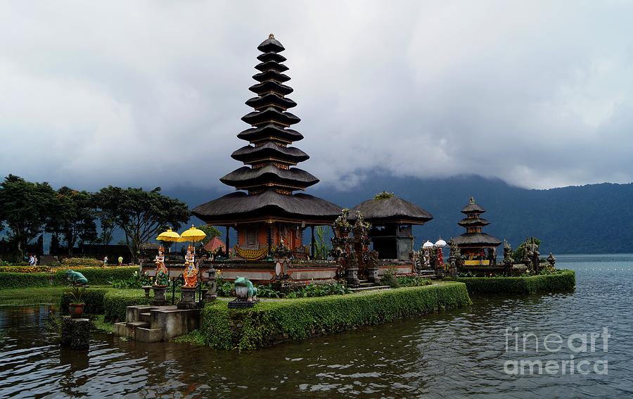 Mountain Photograph - Pagoda in Bali Island. Water Temple by Timea Mazug