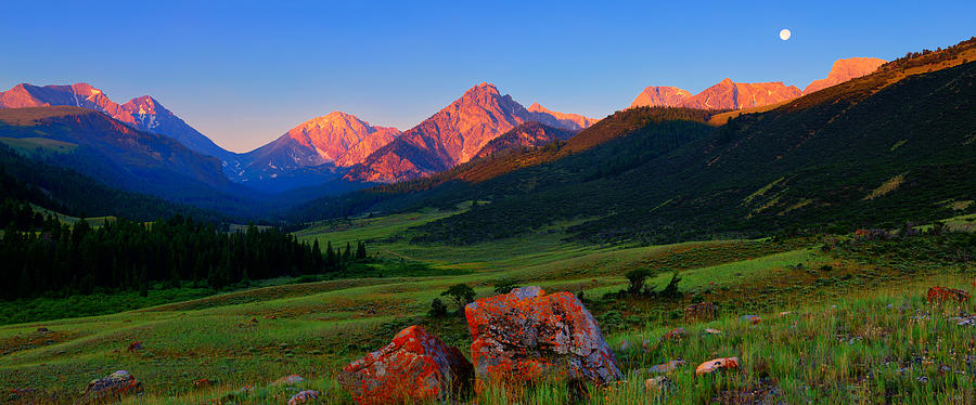 Mountain Photograph - Pahsimeroi Sunrise Panorama by Greg Norrell