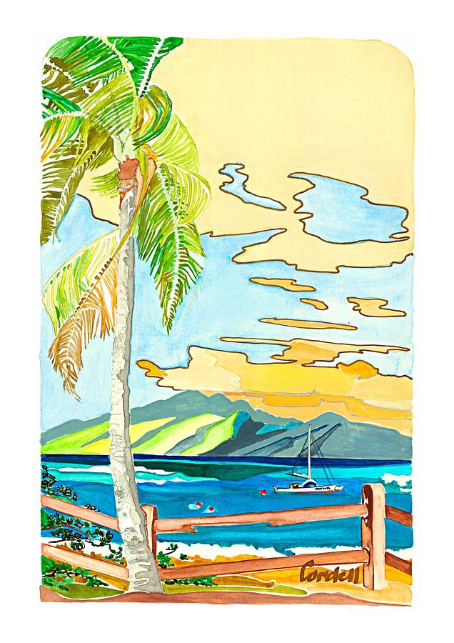Pailolo Channel - Maui Painting by Joan Cordell