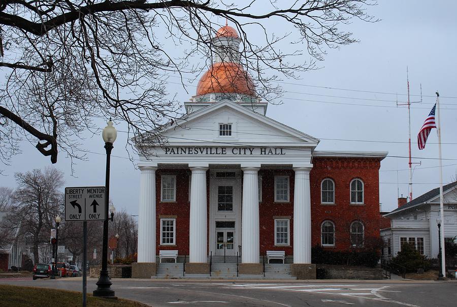 Painesville City Hall in Winter Photograph by Michiale Schneider