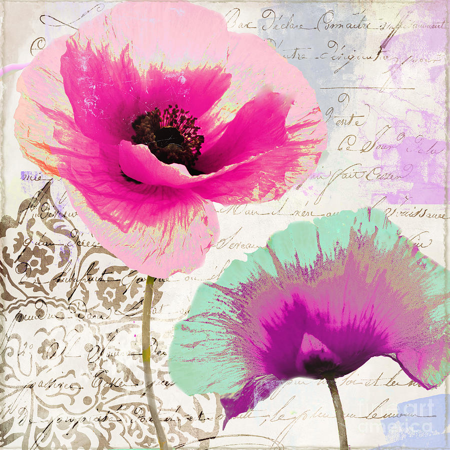Paint and Poppies II Painting by Mindy Sommers