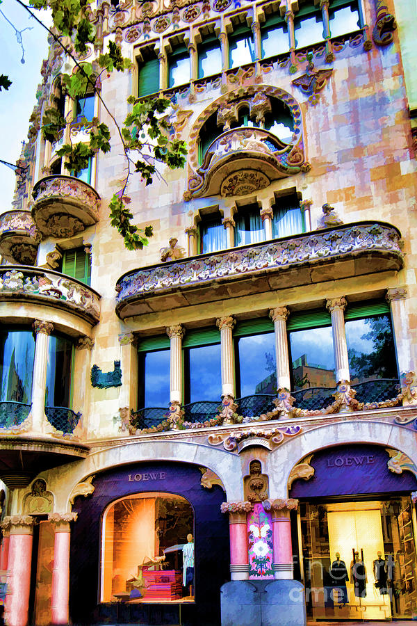 Paint Barcelona Architecture Casa Lleo Morera Loewe Building  Photograph by Chuck Kuhn