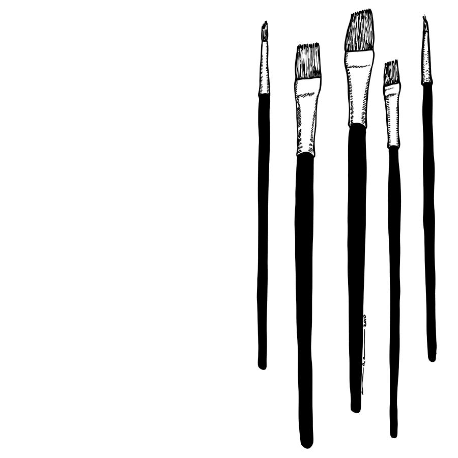 Paint Brushes Drawing By Karl Addison   Paint Brushes Karl Addison 