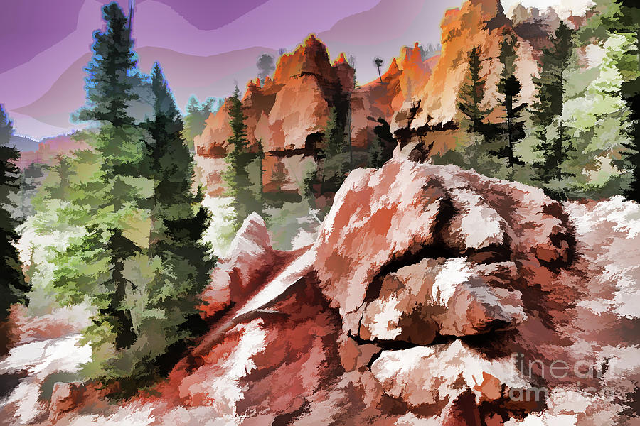 Paint Bryce Canyon Digital  Photograph by Chuck Kuhn