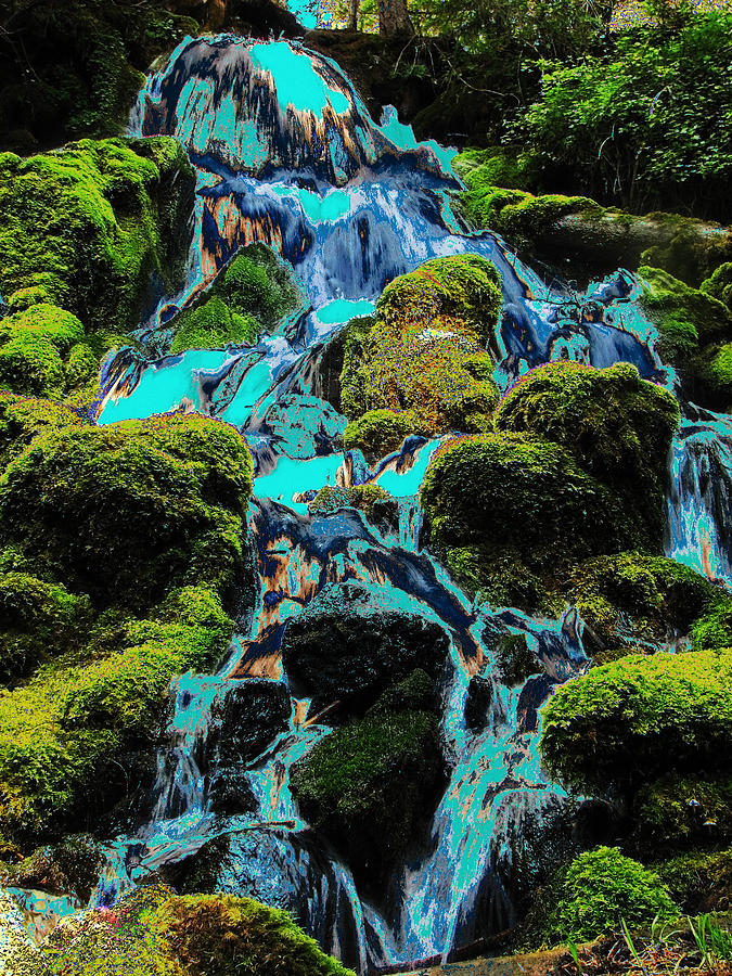 Green Photograph - Paint Bucket Waterfall by Teri Schuster Green Photograph - Paint Bucket Waterfall by Teri Schuster