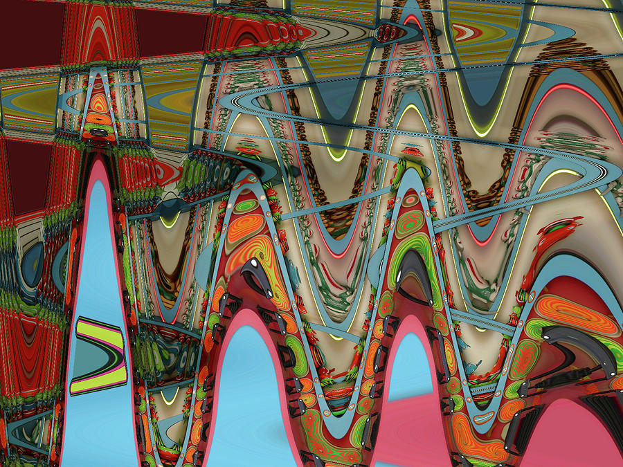 Paint Flow Collision Digital Art by Anne Cameron Cutri