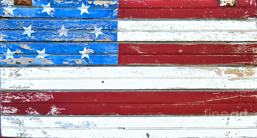 Paint on Wood American Flag Photograph by David Arment