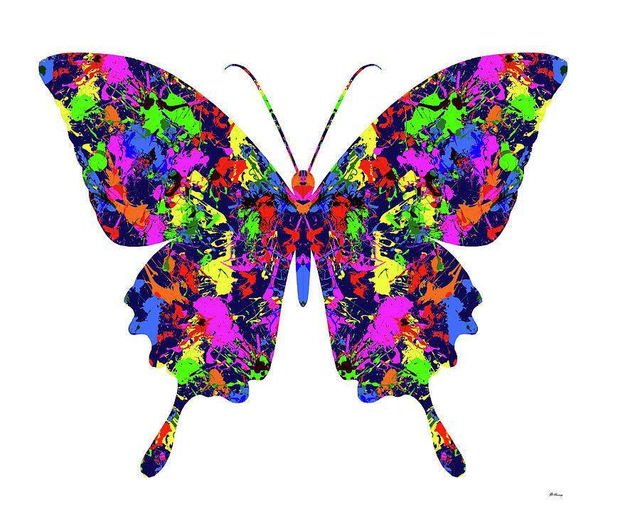 Paint Splatter Butterfly Digital Art by Gregory Murray