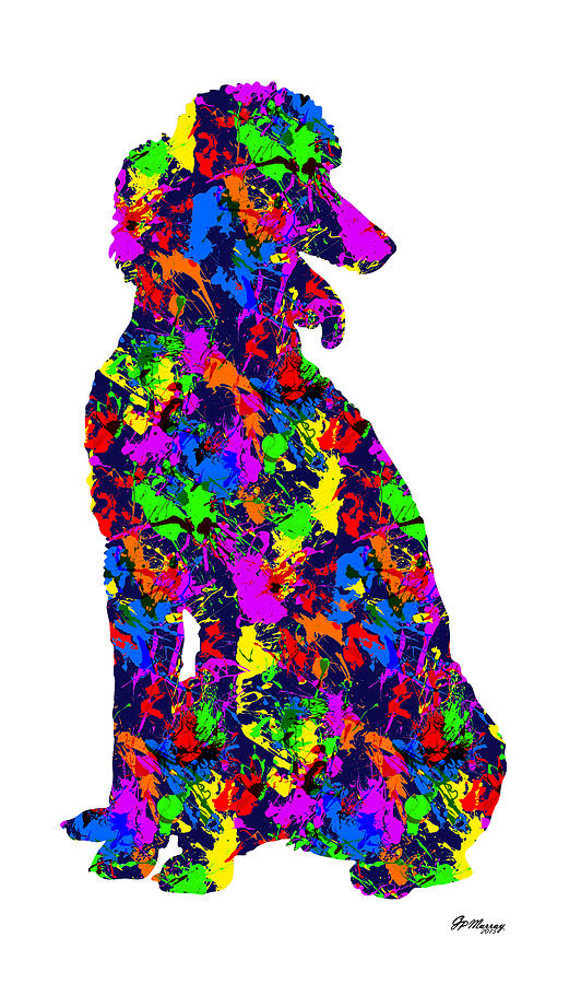 Paint Splatter Poodle Digital Art by Gregory Murray