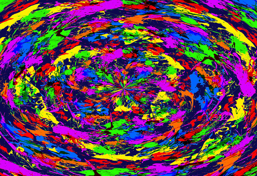 Paint Splatter Vortex Digital Art by Gregory Murray