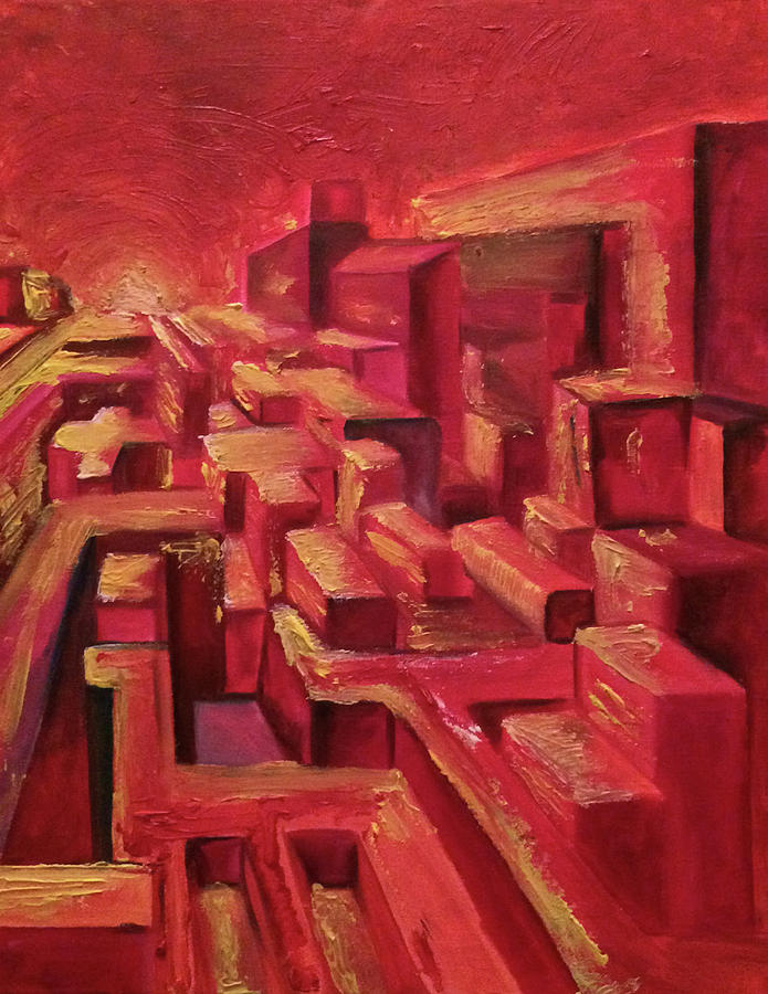 Paint The Town Red Painting by Devante Woodson - Pixels