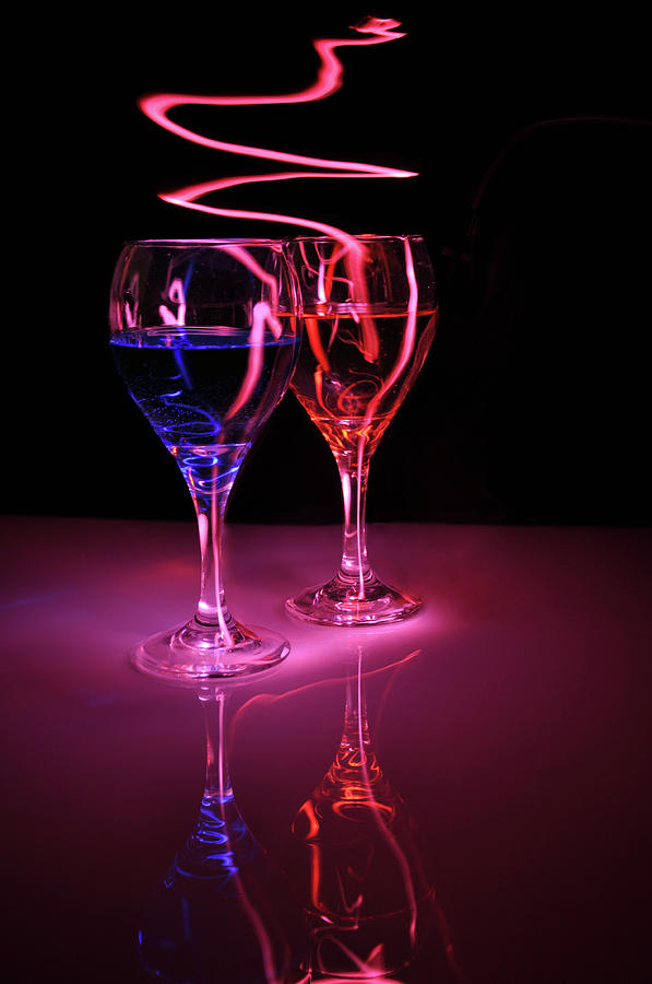 Paint with Light Wine Glasses Photograph by Michele Broadfoot - Fine ...