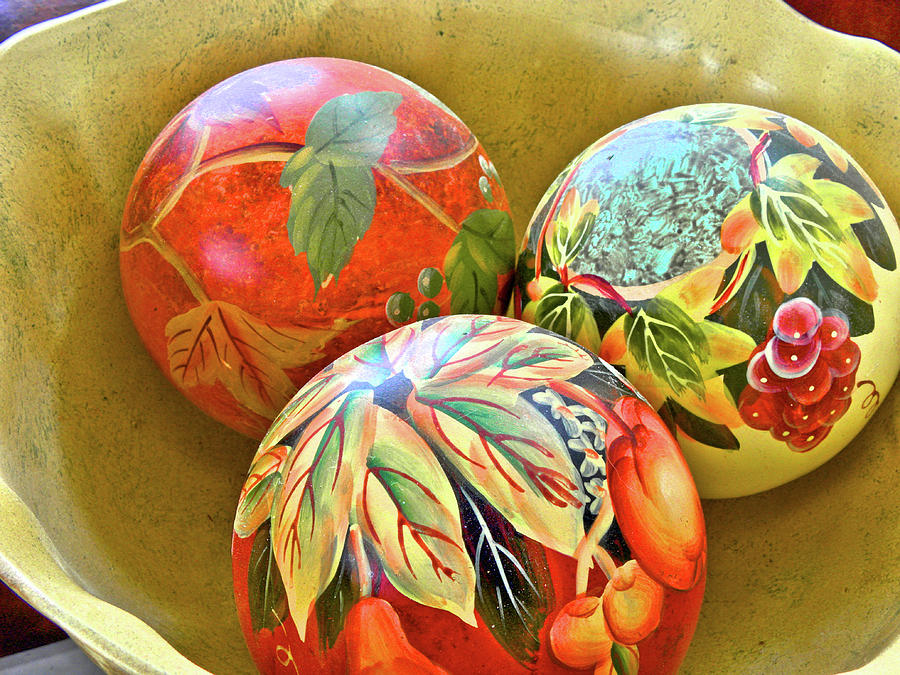 Painted balls Photograph by Charles Muhle