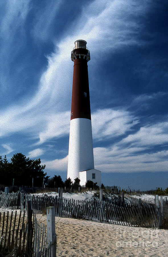Painted Barnegat Lighthouse Vertical Photograph by Skip Willits