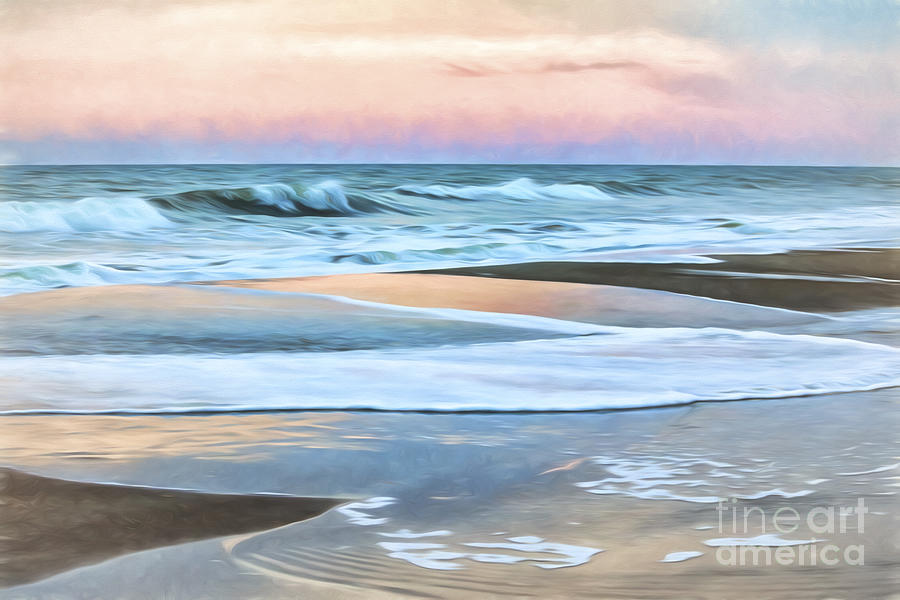 Painted Beach Sunset Digital Art by Georgianne Giese