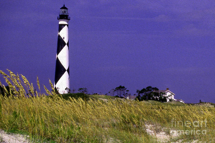 Painted Cape Lookout Lighthouse Nc Photograph by Skip Willits