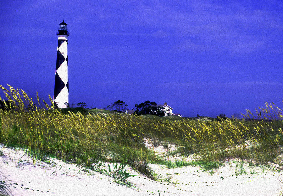 Lighthouse Photograph - Painted Cape Lookout Lighthouse by Skip Willits