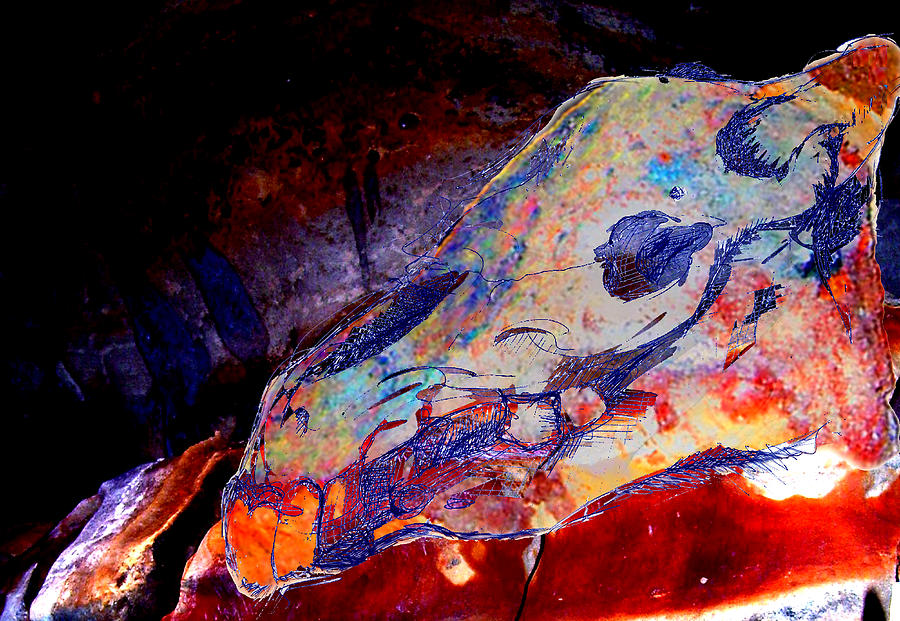 Painted Cave Skull Digital Art by Melinda Dare Benfield
