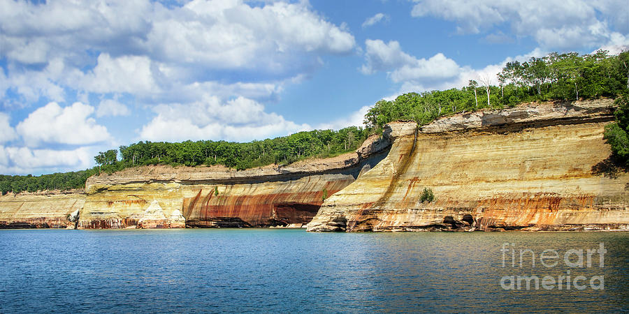 Painted Coves Pictured Rock National Shoreline Panorama Photograph by Karen Jorstad