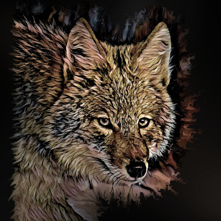 Painted Coyote Digital Art by Artful Oasis
