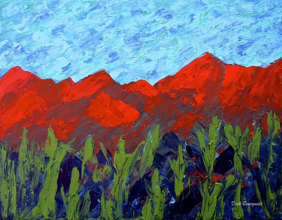 Painted Desert Mountains Painting by Dick Bourgault