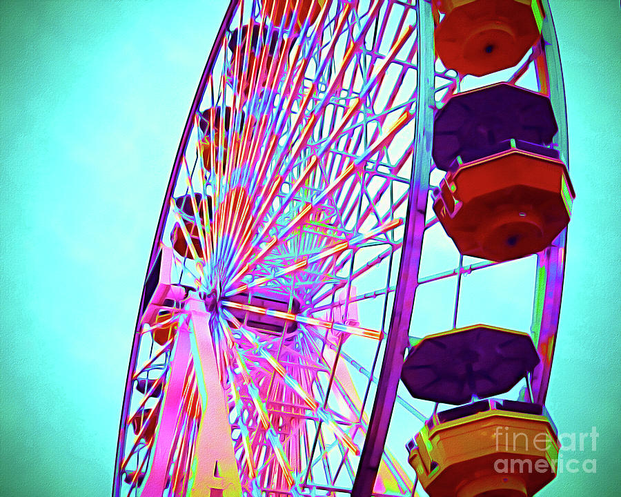 Painted Ferris Wheel Painting by Chris Andruskiewicz