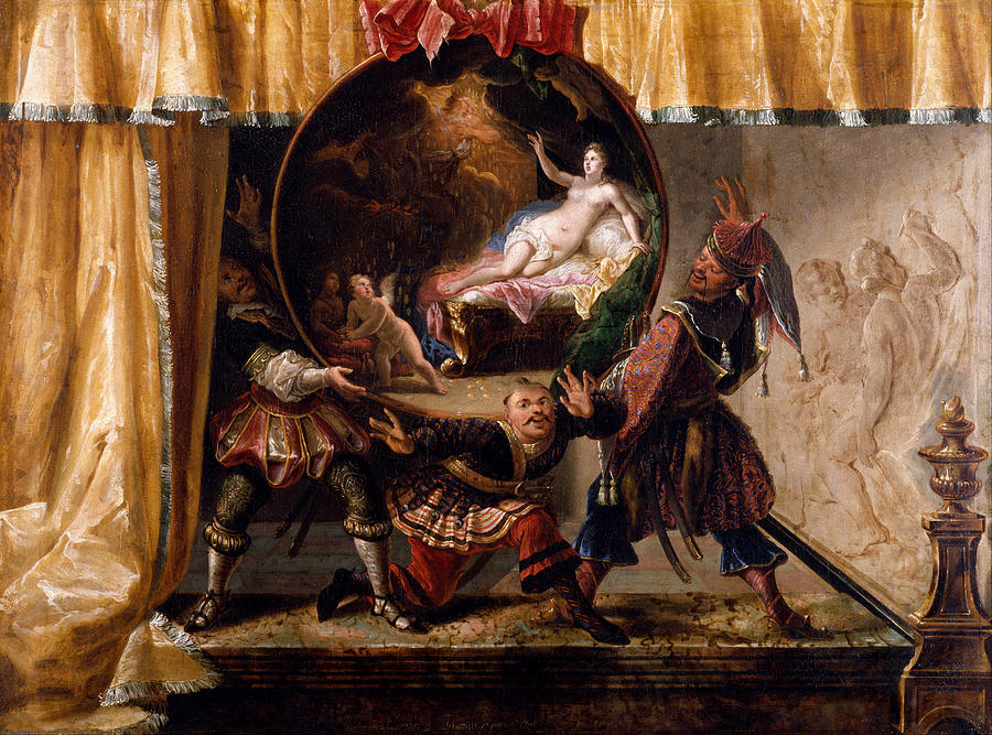 Painted Fire Screen Painting by Jacques Vigouroux Duplessis