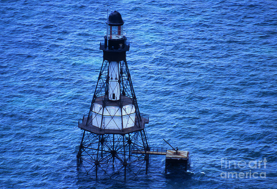 Painted Fowery Rocks Lighthouse Photograph