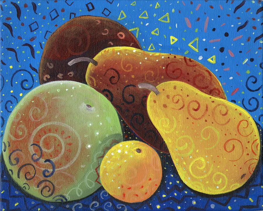 Painted Fruit Painting by Helena Tiainen