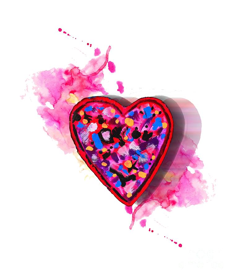 Painted Heart Digital Art by Christine Perry