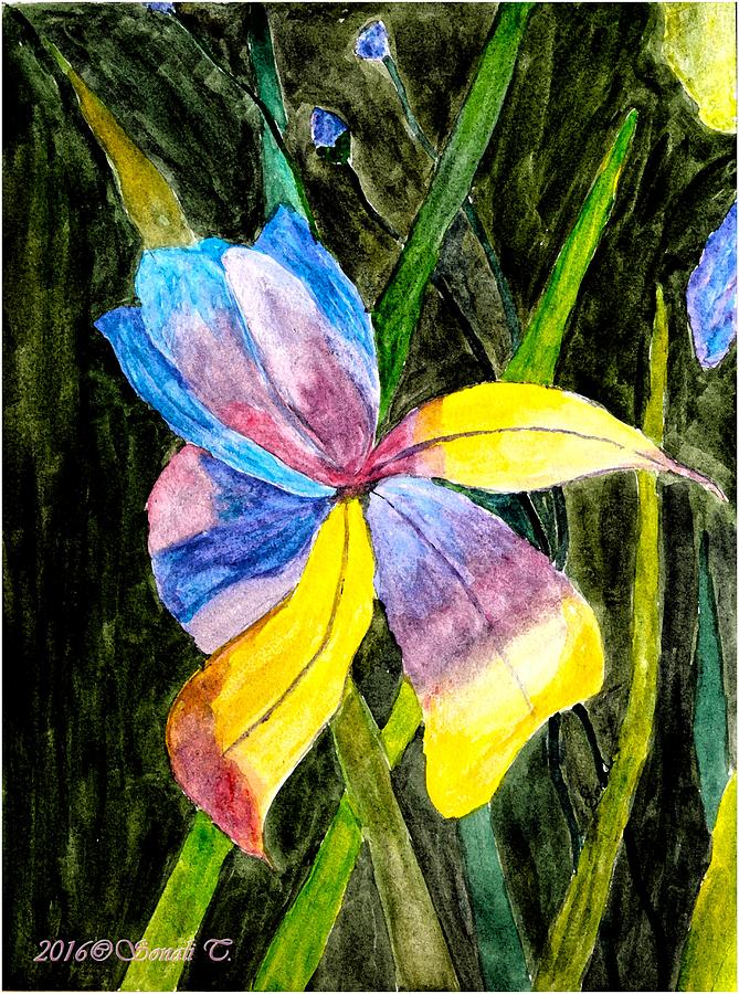 Painted Iris Painting by Sonali Gangane