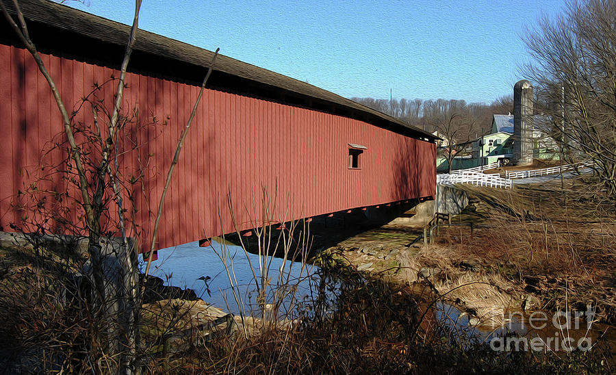 Painted Jackson Mill Bridge, Pa  Photograph by Skip Willits