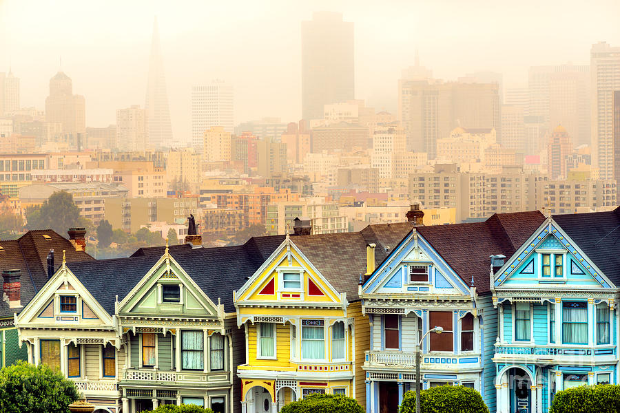Painted ladies of San Francisco Photograph by Luciano Mortula