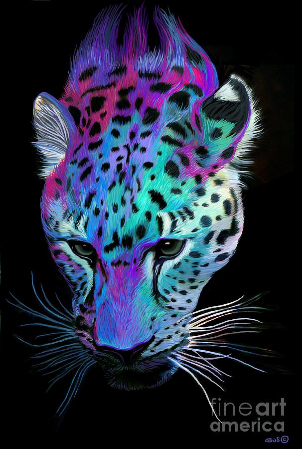 Painted Leopard Digital Art
