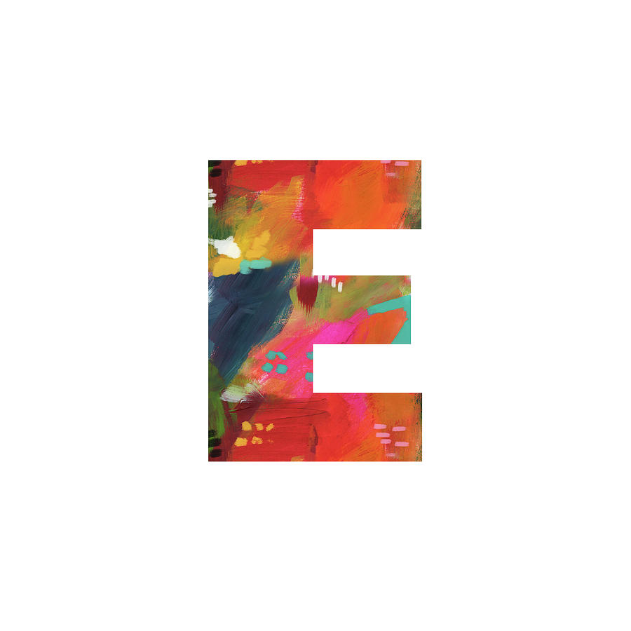 Painted Letter E-Monogram Art by Linda Woods Painting by Linda Woods