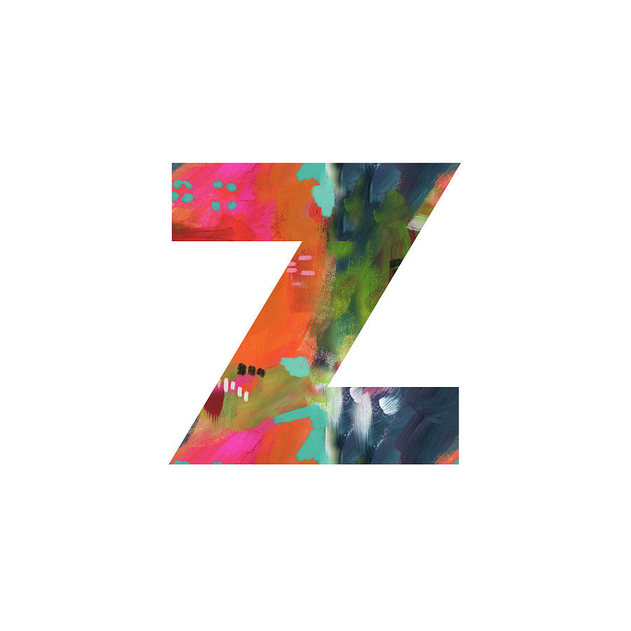 Painted Letter Z-Monogram Art by Linda Woods Painting by Linda Woods