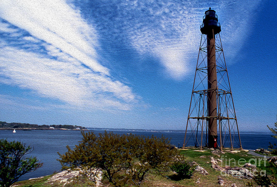 Painted Marblehead Lighthouse, Ma Photograph by Skip Willits