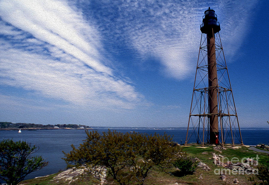 Painted Marblehead Lighthouse Photograph by Skip Willits