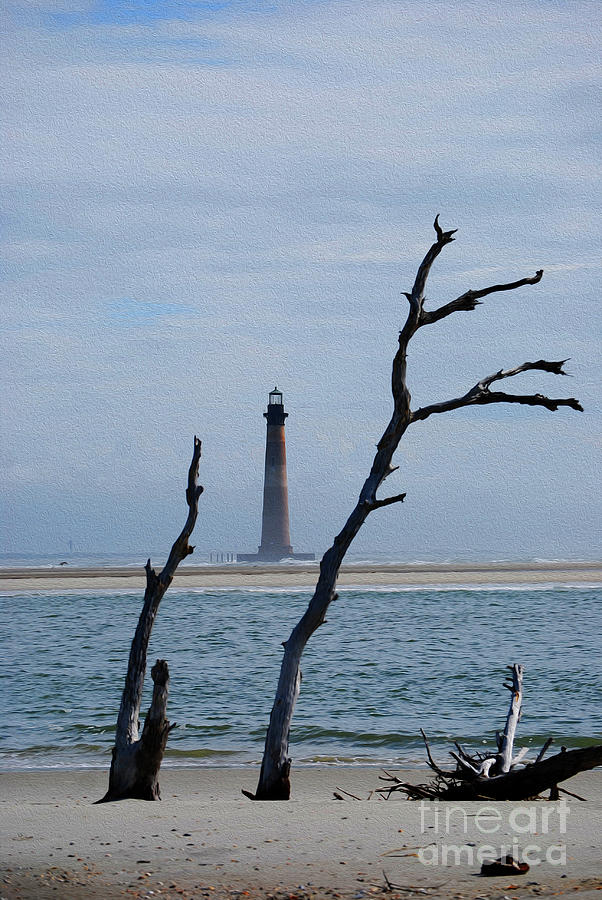Painted Morris Island Lighthouse Photograph by Skip Willits