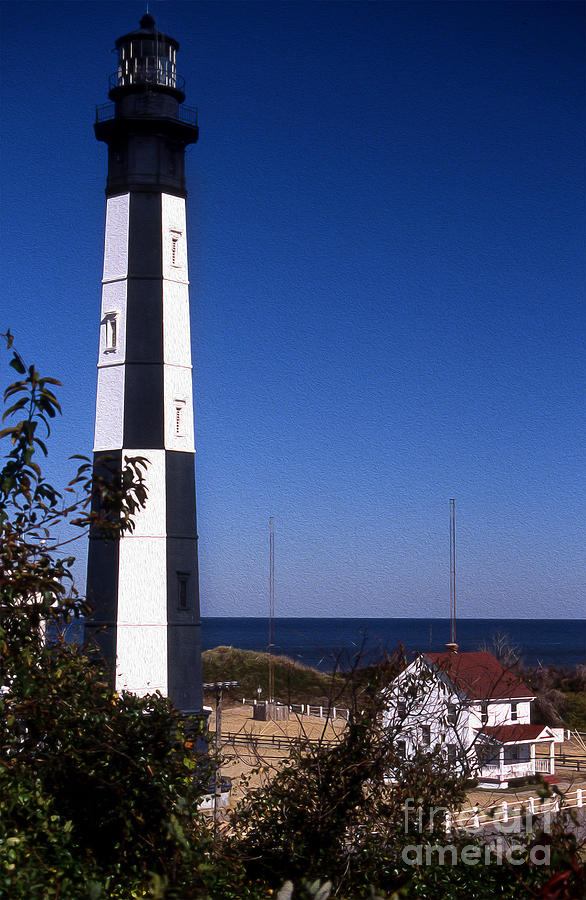 Lighthouse Photograph - Painted New Cape Henry Lighthouse by Skip Willits