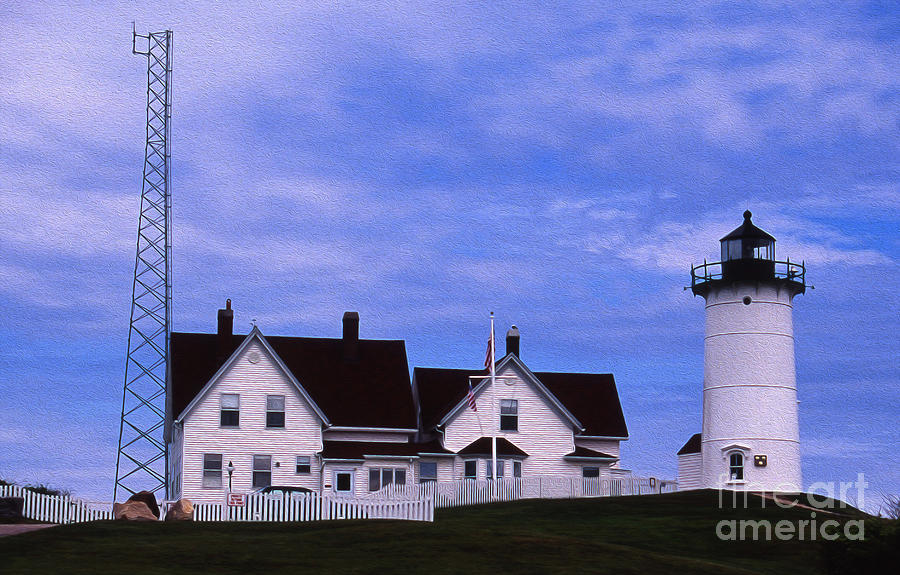 Painted Nobska Light Cape Cod Photograph by Skip Willits