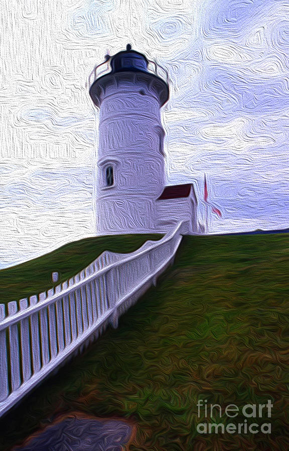Painted Nobska Lighthouse Ma Photograph by Skip Willits